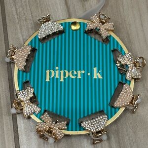 NWT Piper K Pearl and Rhinestone Mini Hair Clips set of 8